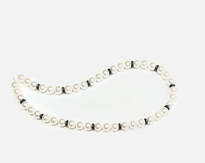 White Shell Pearl Necklace for Men plus Hematite Spacer