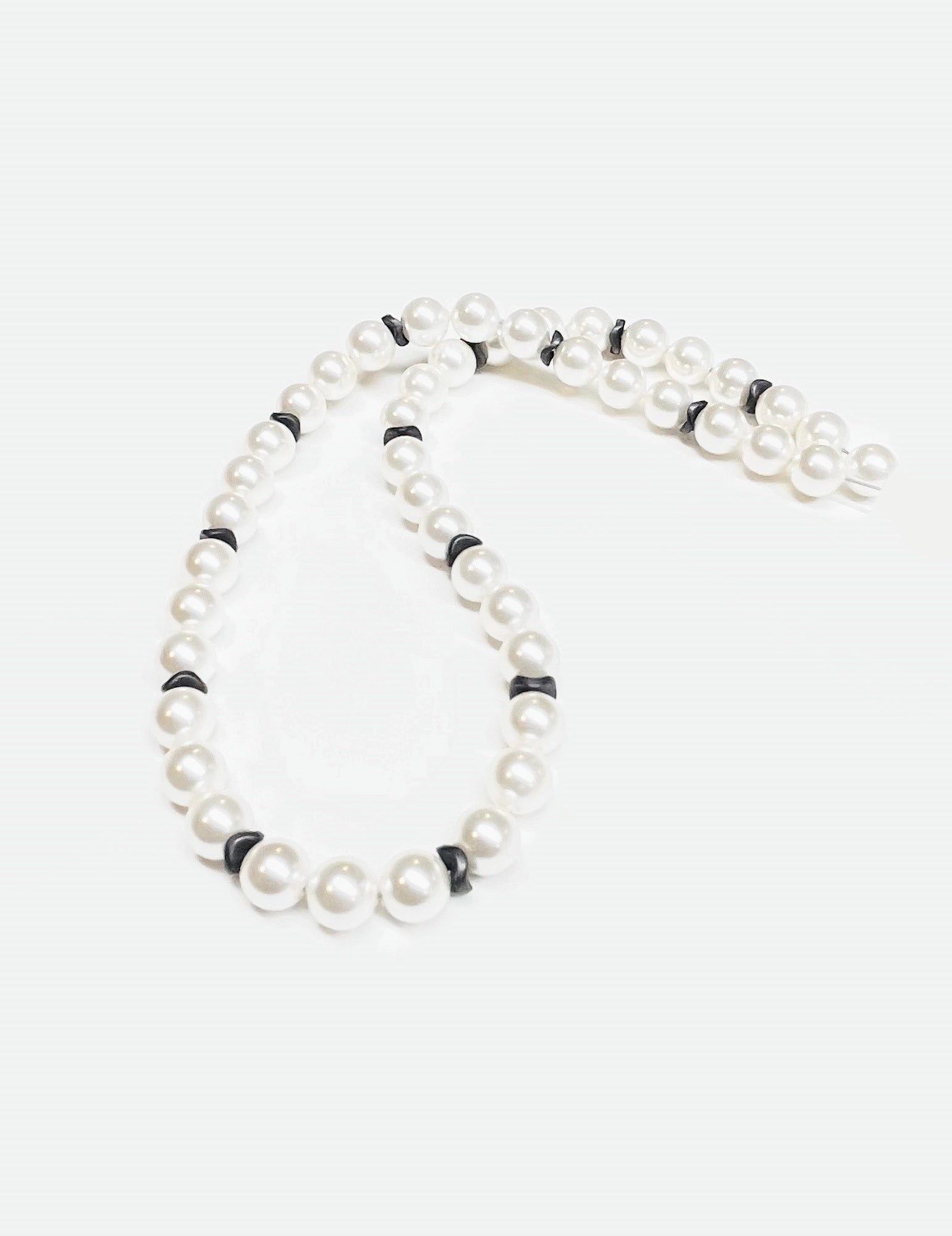 White Shell Pearl Necklace for Men plus Hematite Spacer