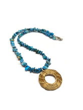 Load image into Gallery viewer, Turquoise Necklace and Golden Grass Pendant
