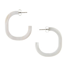 Load image into Gallery viewer, Mother-of-pearl / Horn hoop earrings
