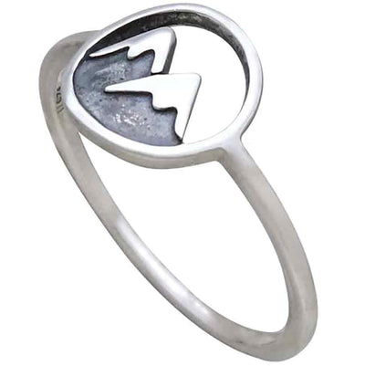 Handmade Sterling Silver Snow Capped Mountain - Stacking Ring