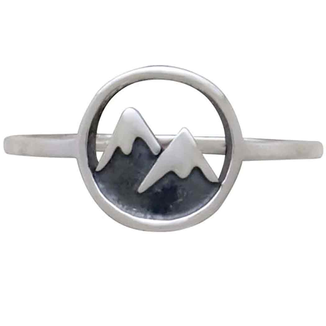 Handmade Sterling Silver Snow Capped Mountain - Stacking Ring
