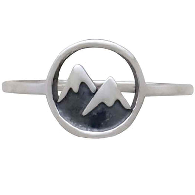 Handmade Sterling Silver Snow Capped Mountain - Stacking Ring