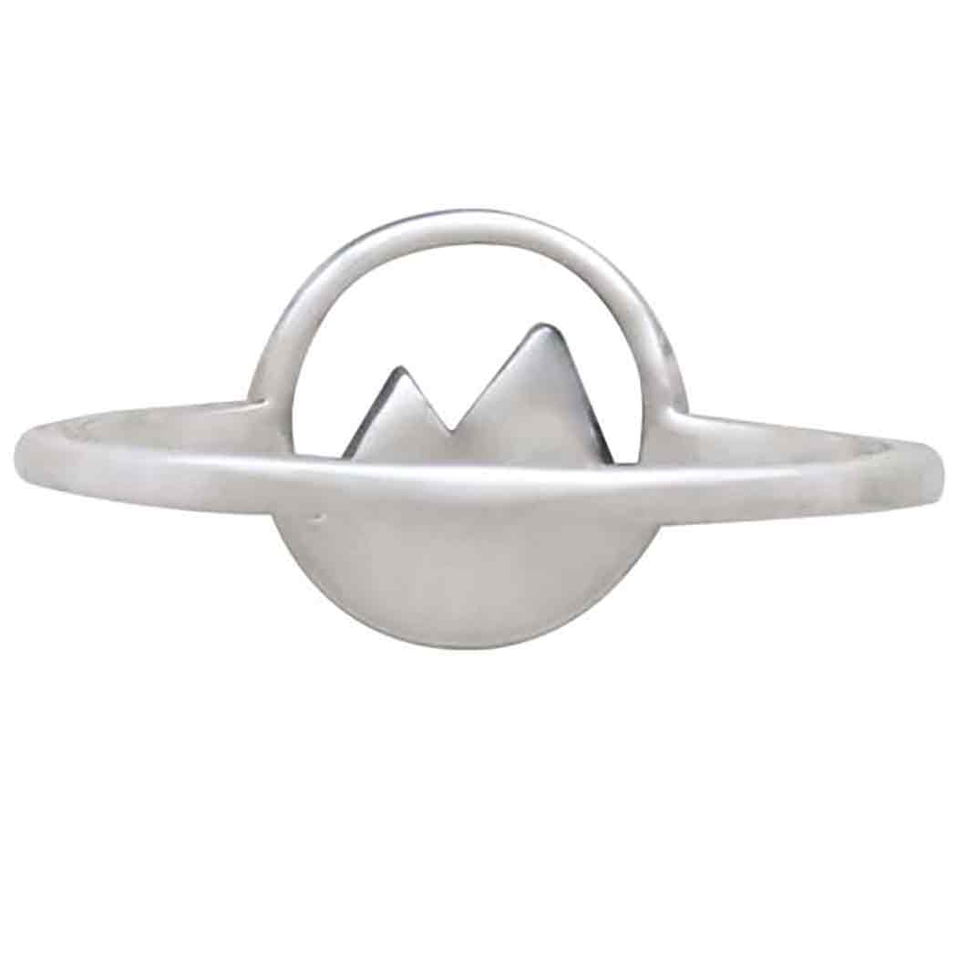 Handmade Sterling Silver Snow Capped Mountain - Stacking Ring