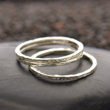 Load image into Gallery viewer, Handmade Sterling Silver Ring - Hammered Finish - Stacking Ring
