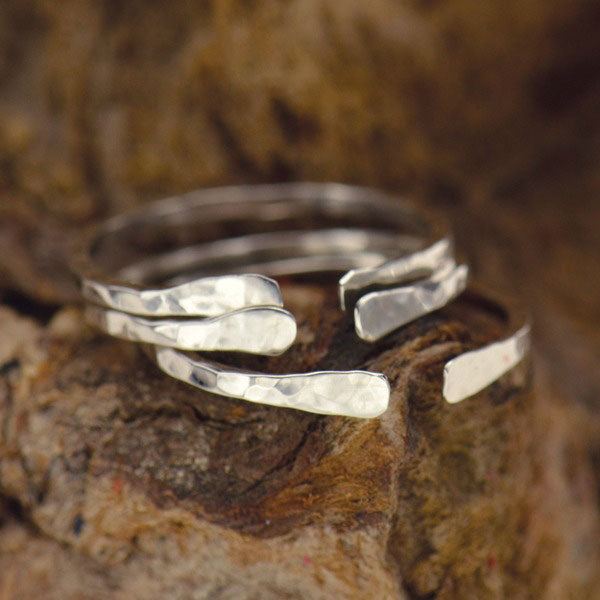 Handmade Sterling Silver Adjustable Hammered Ring