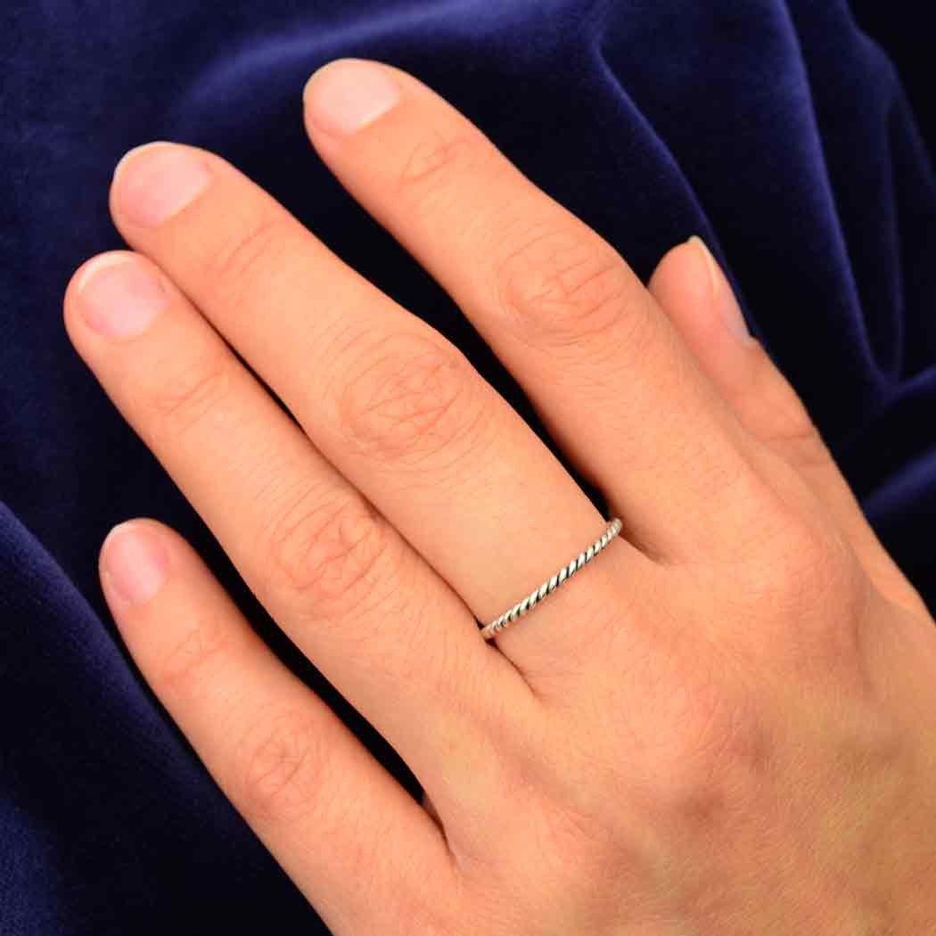 Sterling Silver Stacking Ring with Twisted Wire