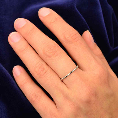 Sterling Silver Stacking Ring with Twisted Wire