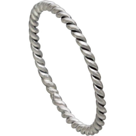 Sterling Silver Stacking Ring with Twisted Wire