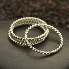Load image into Gallery viewer, Sterling Silver Stacking Ring with Twisted Wire
