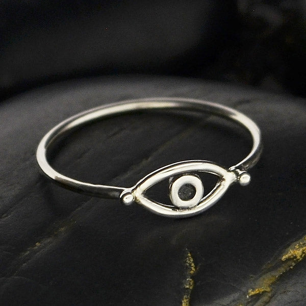 Handmade Stacking Sterling Silver Evil Eye Ring