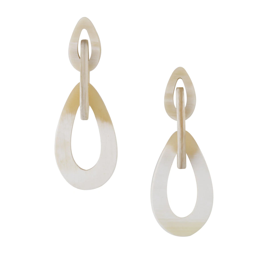 Chain Link Earrings - Horn Matte