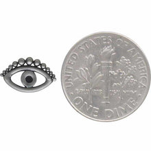 Load image into Gallery viewer, Handmade Sterling Silver Evil Eye Stud Earring - 6x10mm
