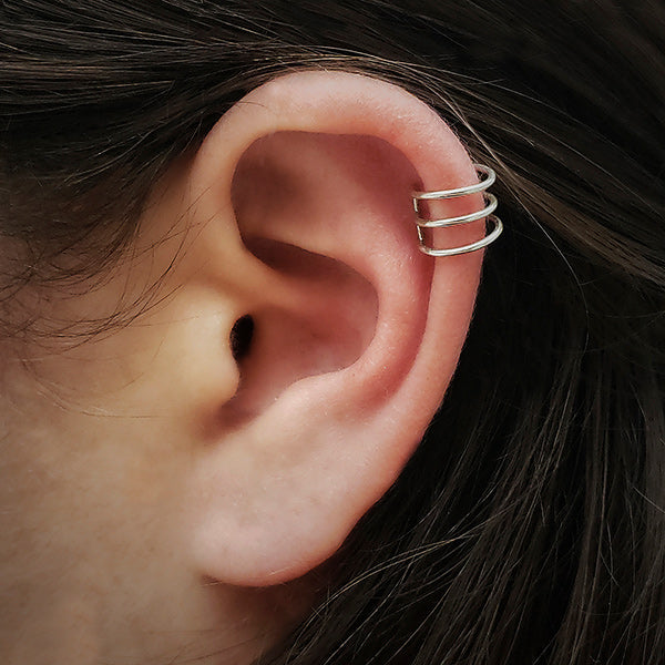 Handmade Sterling Silver Small Triple Ear Cuffs 