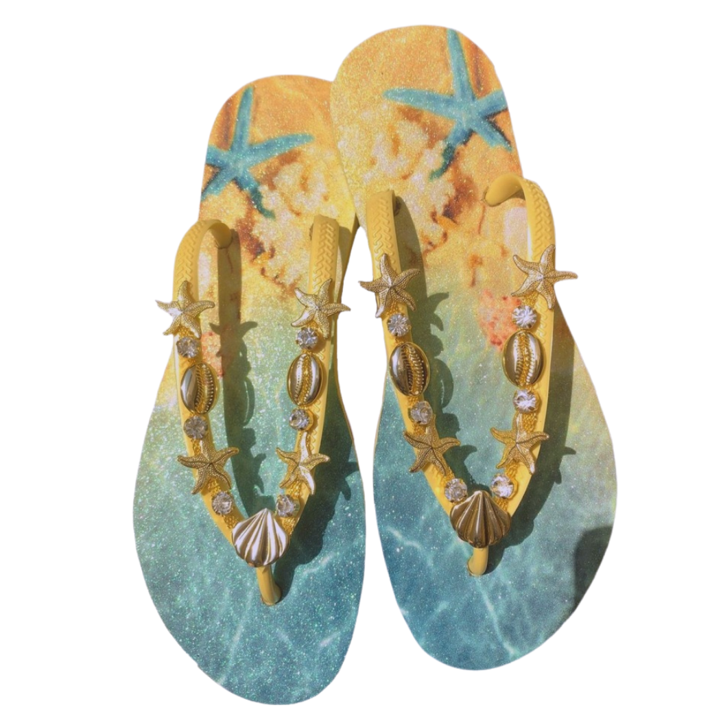 Beach - Summer Havaianas Flip Flops - Customized Brazilian Havaianas