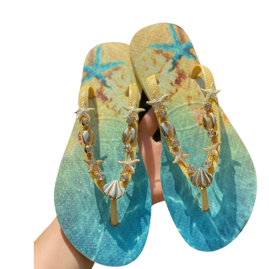 Beach - Summer Havaianas Flip Flops - Customized Brazilian Havaianas