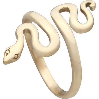 Handmade Adjustable Ring with Snake - Bronze