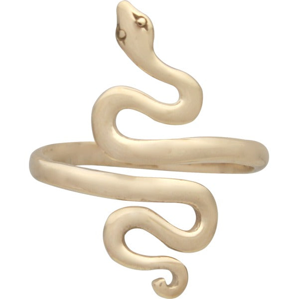 Handmade Adjustable Ring with Snake - Bronze