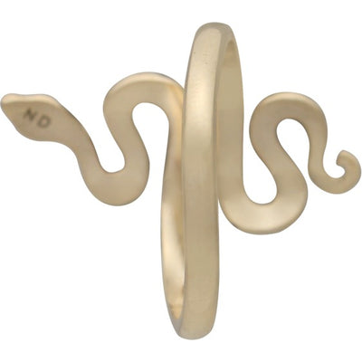 Handmade Adjustable Ring with Snake - Bronze