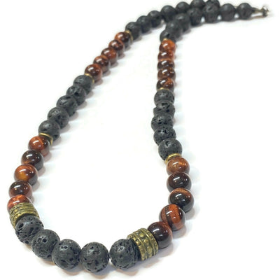 lava rock men necklace