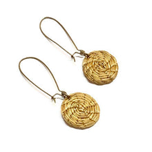Load image into Gallery viewer, Boho Arched Golden Grass Earrings
