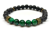 Load image into Gallery viewer, Tiger eye and Lava Rock Bracelet
