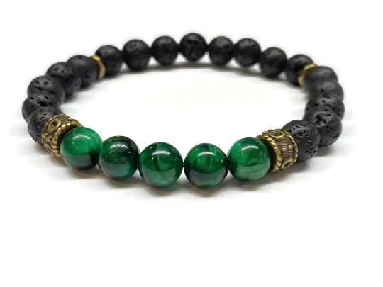 Tiger eye and Lava Rock Bracelet