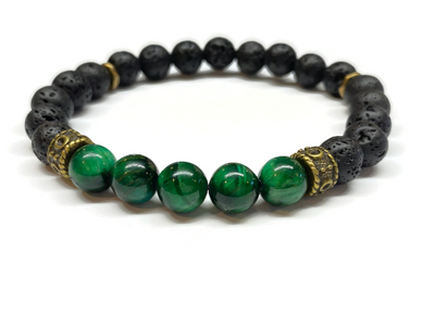 Tiger eye and Lava Rock Bracelet