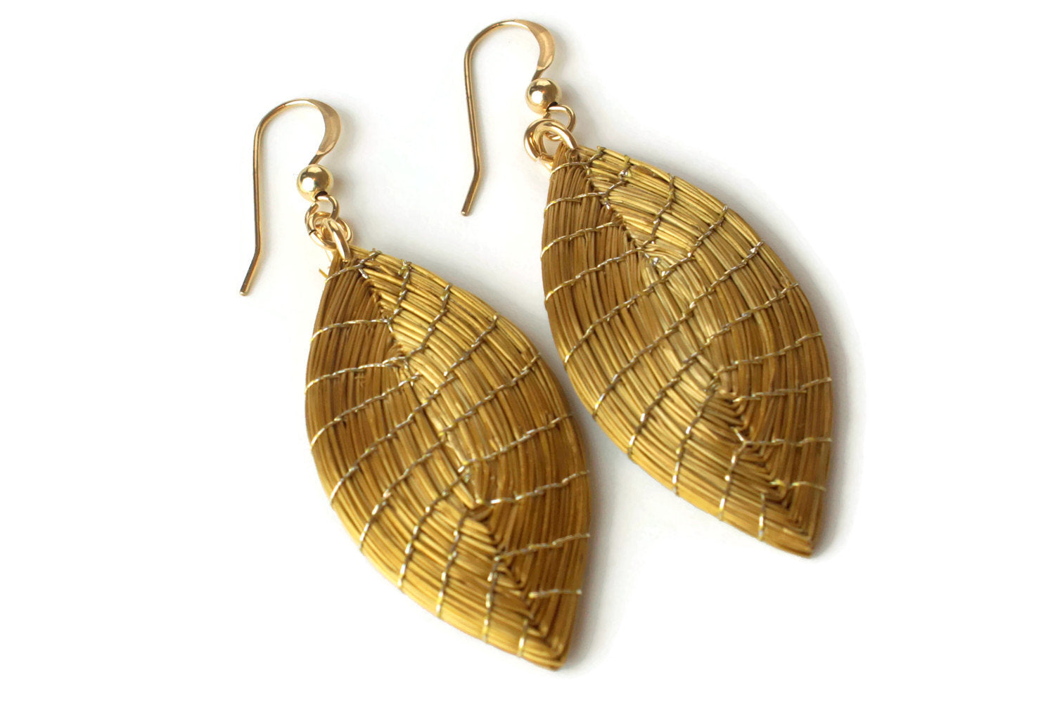 Marquise Golden Grass Earrings