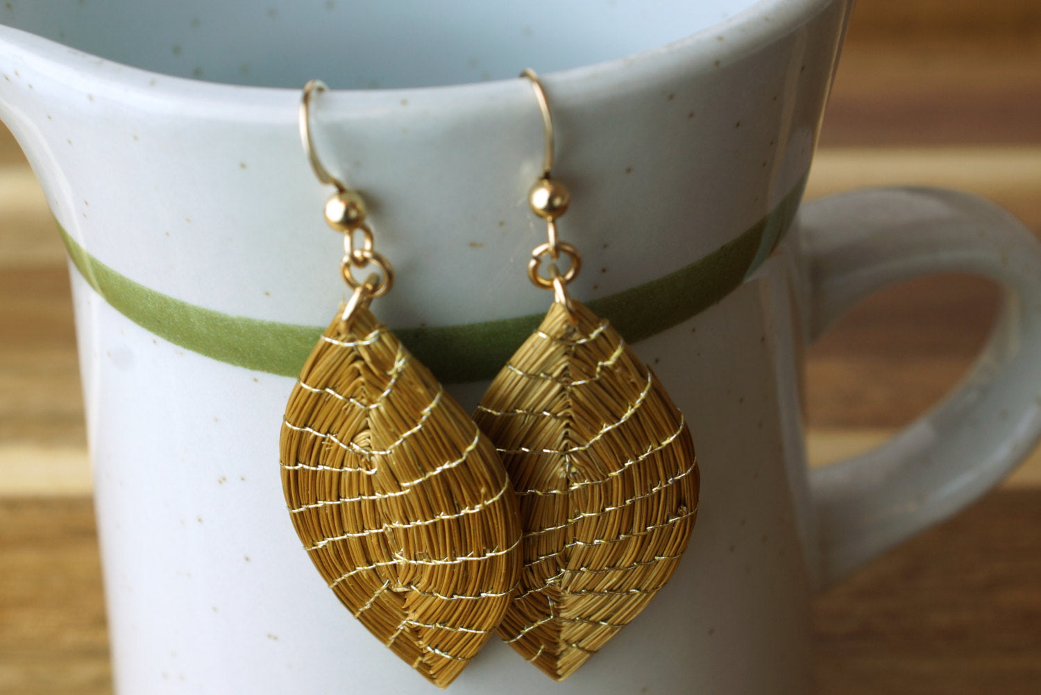 Marquise Golden Grass Earrings