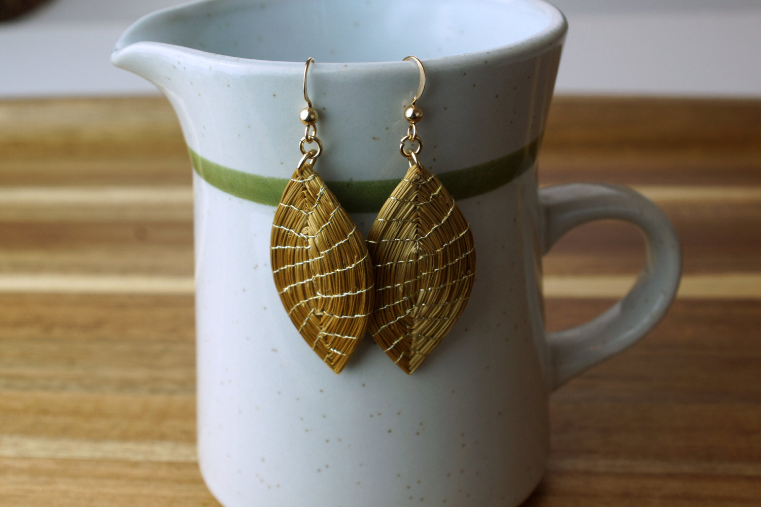 Marquise Golden Grass Earrings