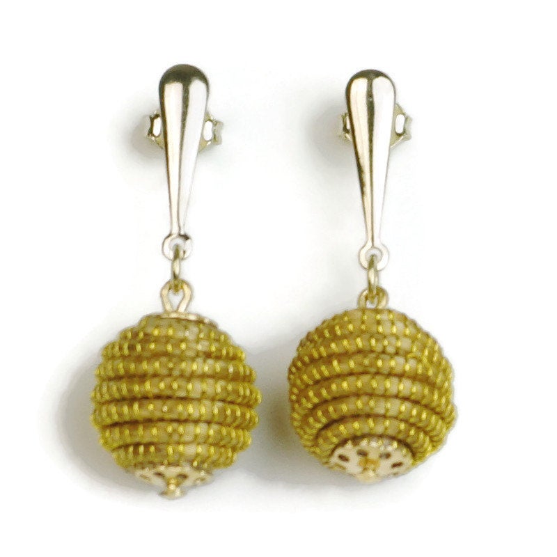 Dangle Golden Grass Earrings