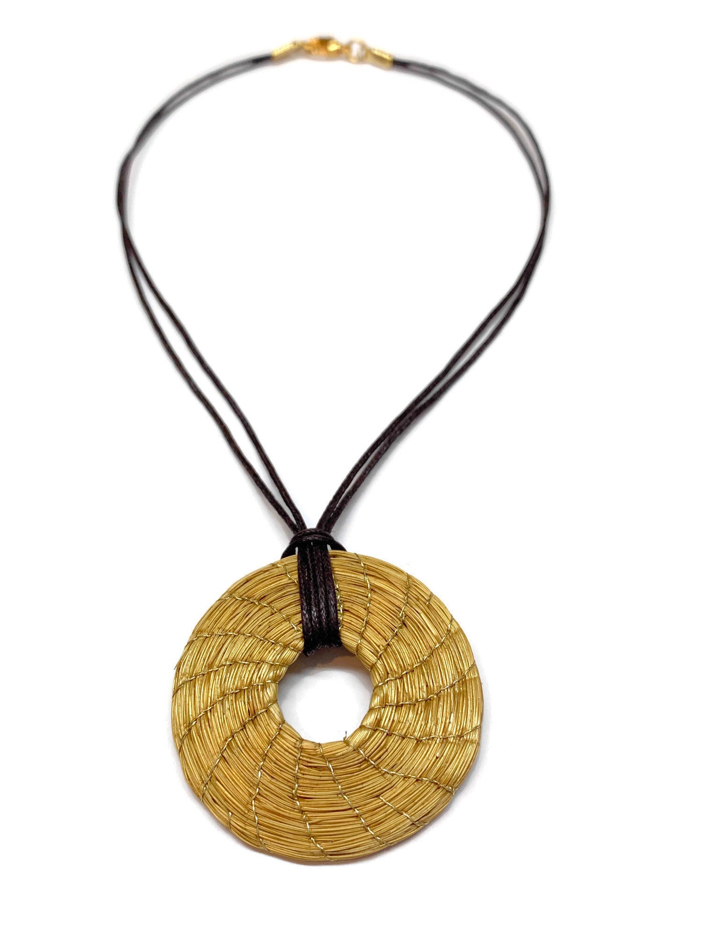 Golden Grass Boho Pendant Necklace
