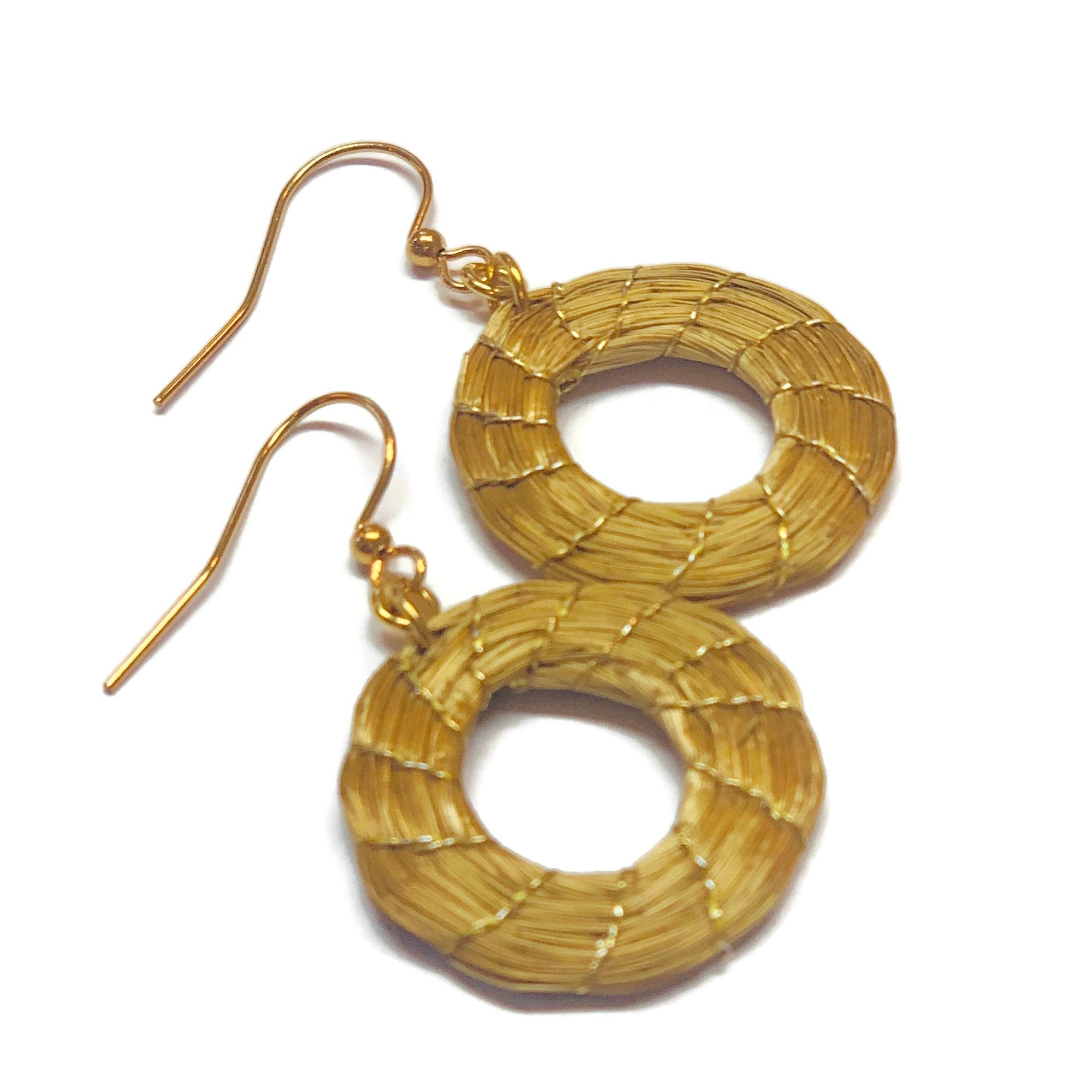 Hoop Earrings Golden Grass