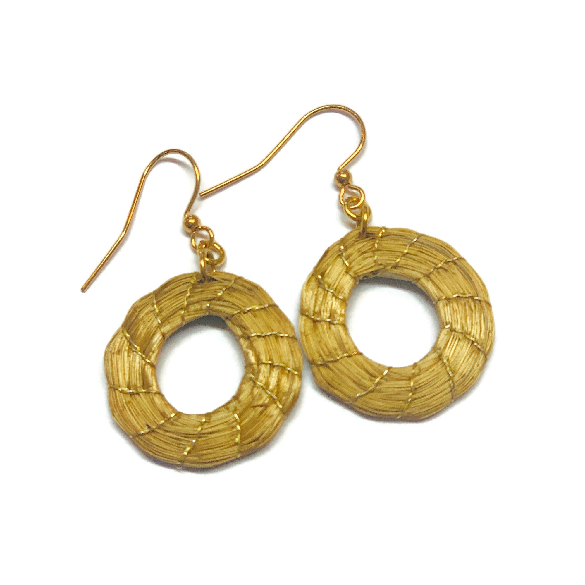 Hoop Earrings Golden Grass
