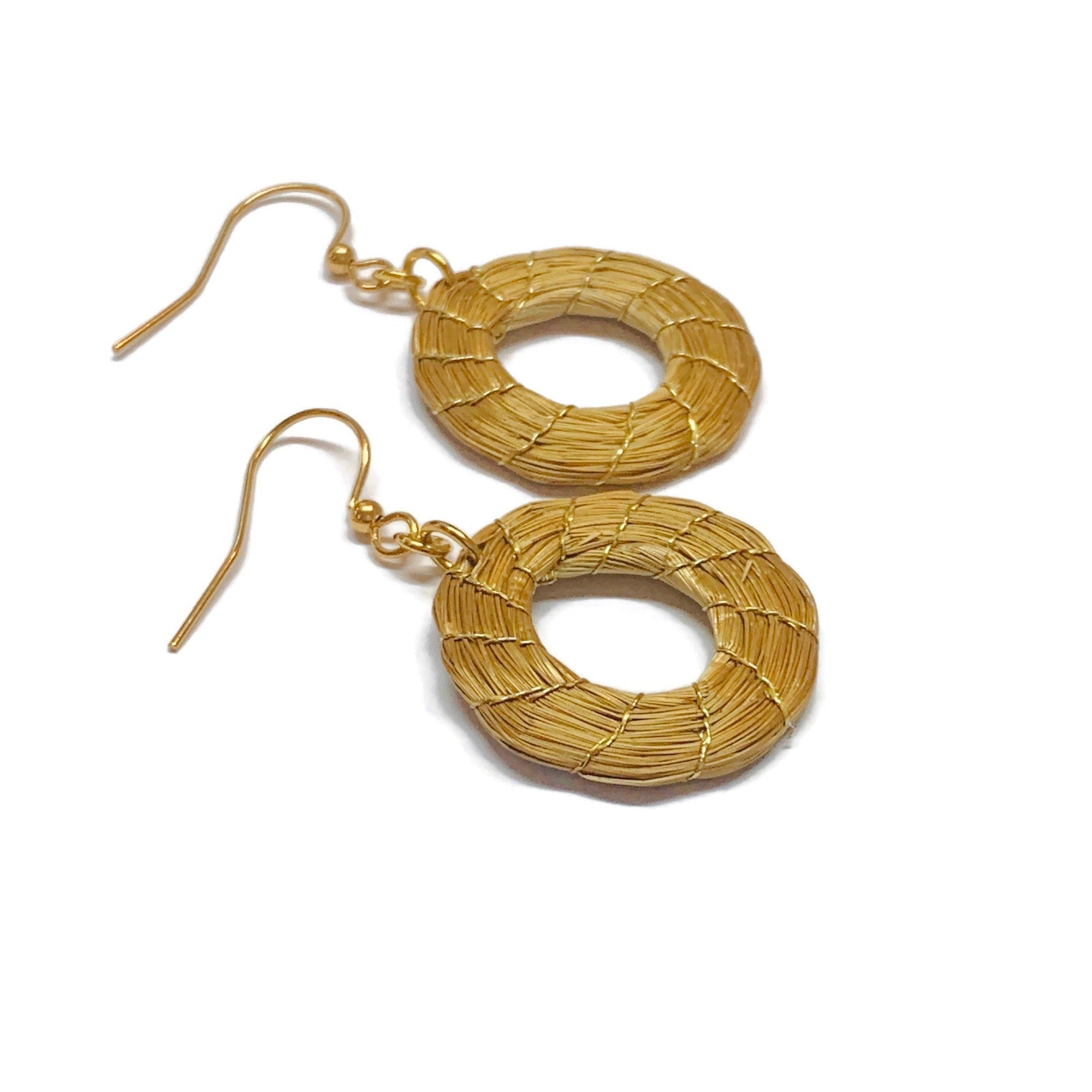Hoop Earrings Golden Grass
