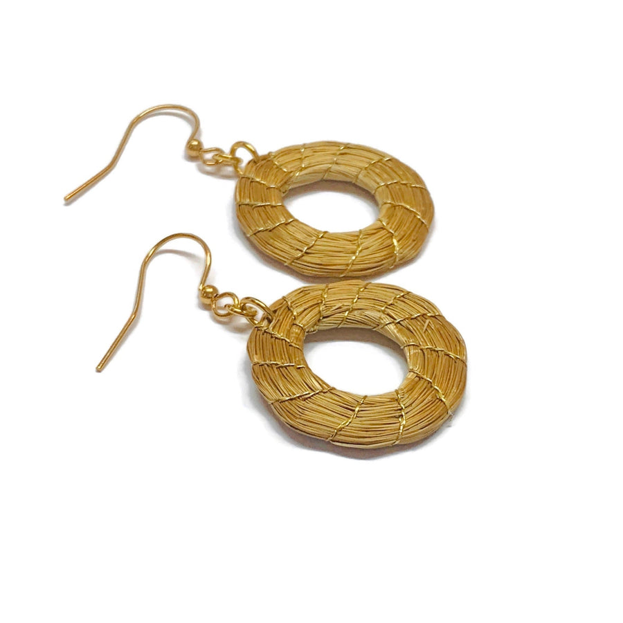 Hoop Earrings Golden Grass
