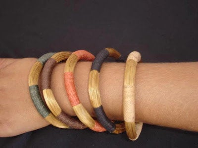Colorful Golden Grass bangles, Lightweight