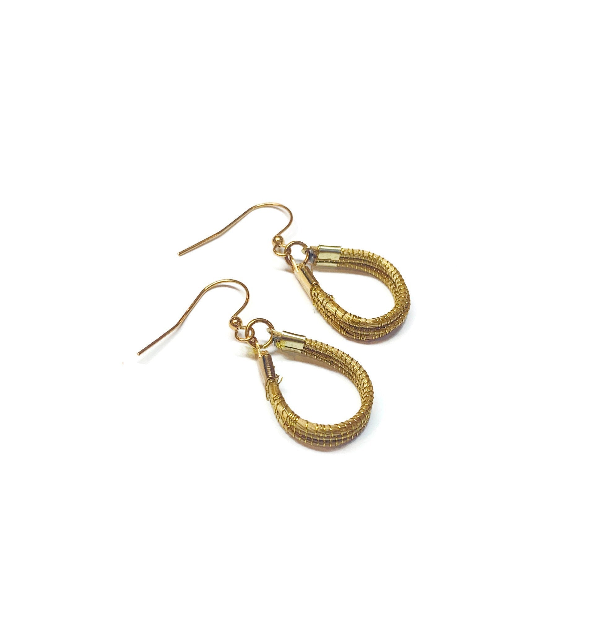 Teardrop Golden Grass Earrings