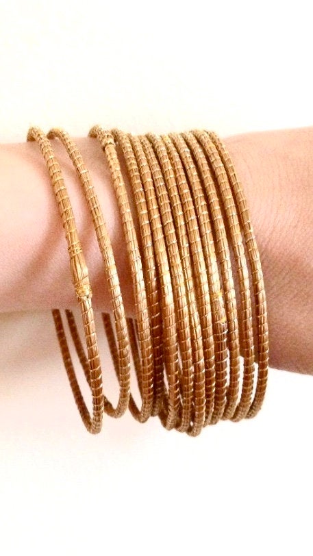 Golden Grass Lightweight Bangles - Bollywood