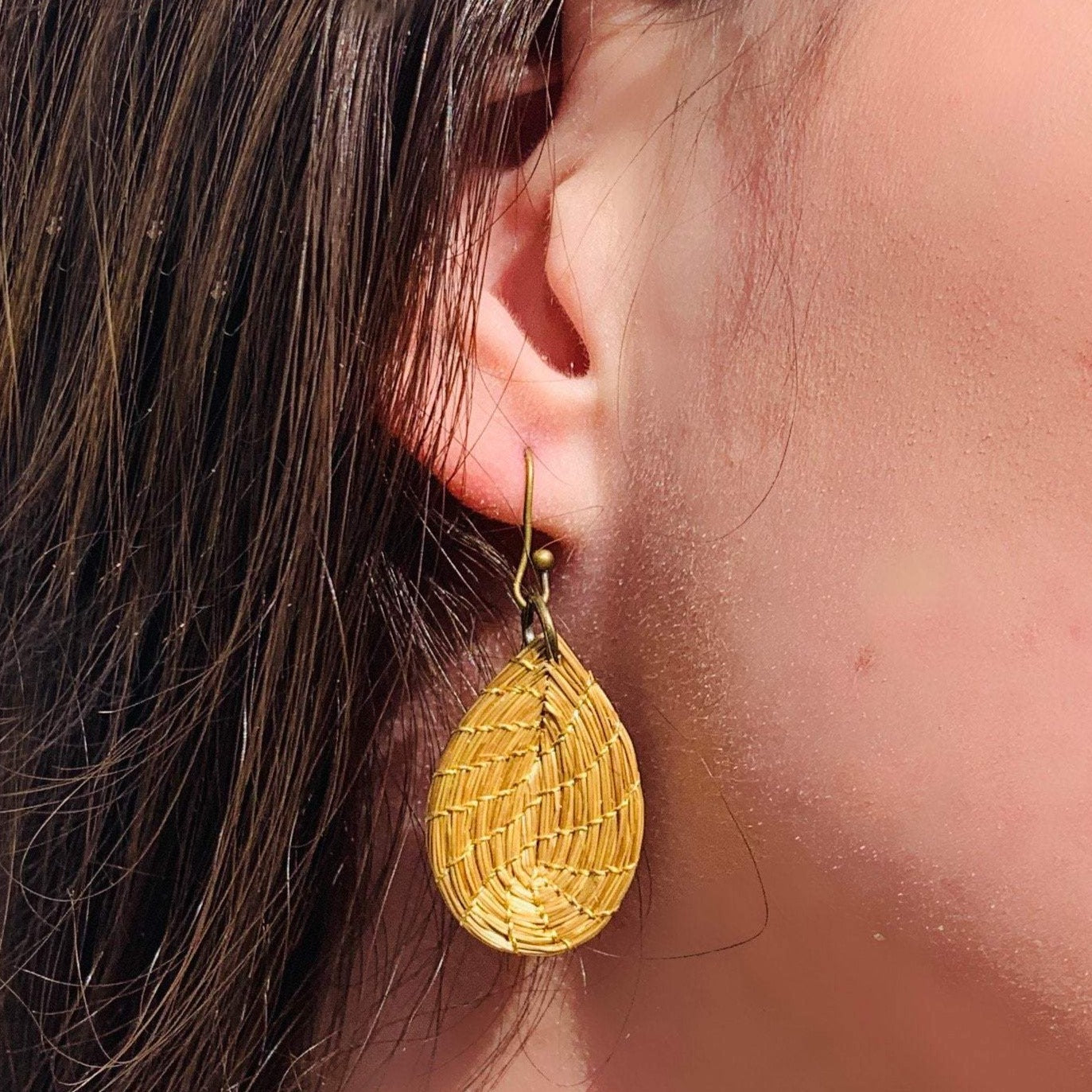Golden Grass Drop earrings
