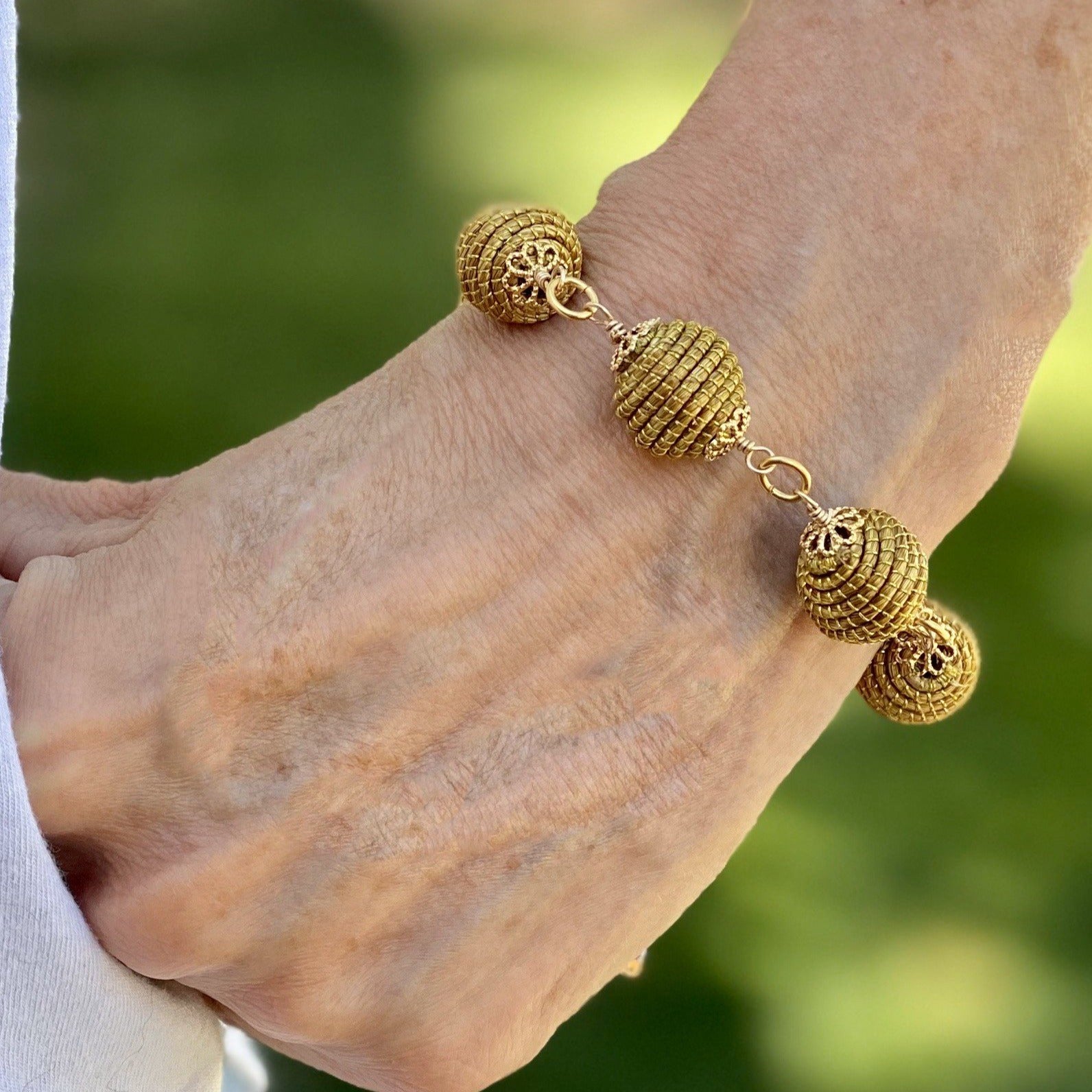 Golden Grass Beaded Bracelet