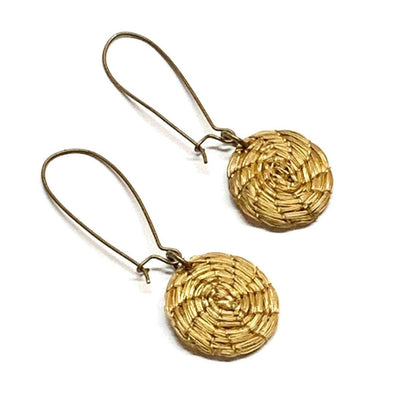 Boho Arched Golden Grass Earrings