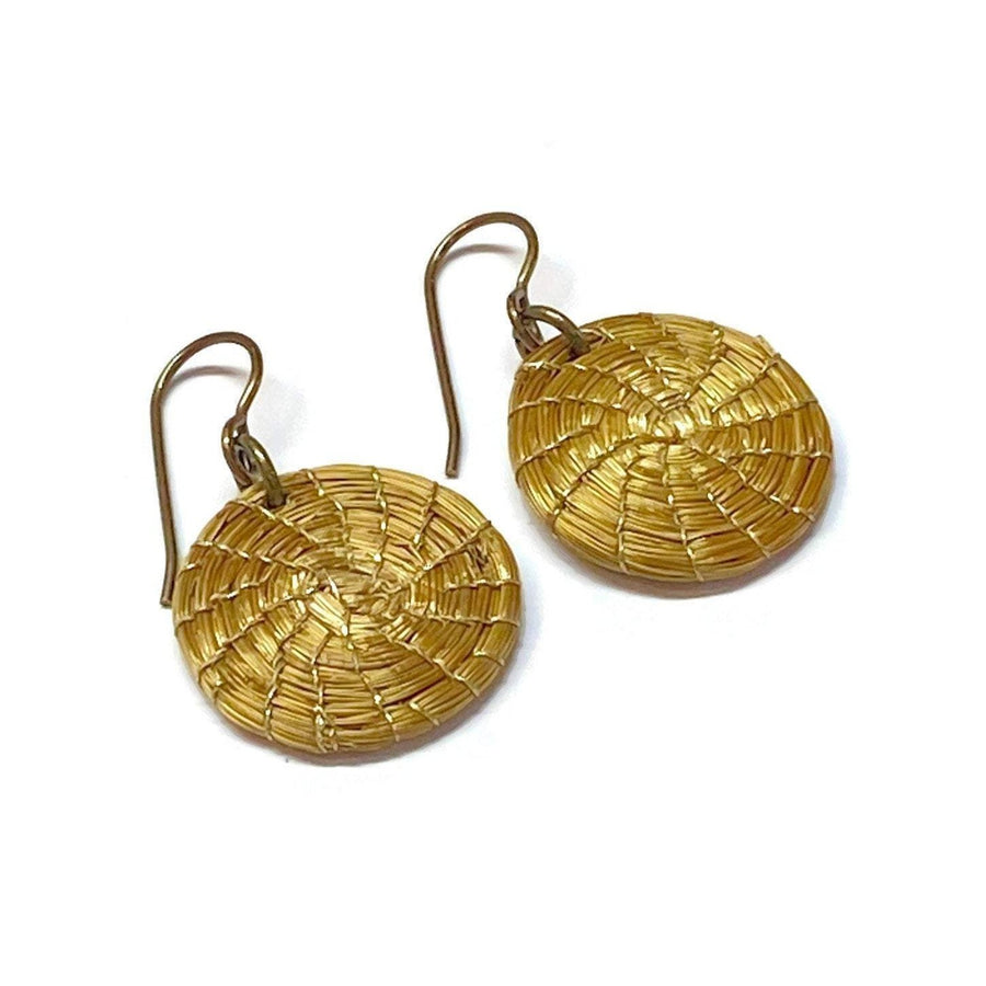 Golden Grass Hoop Earrings - Many Sizes