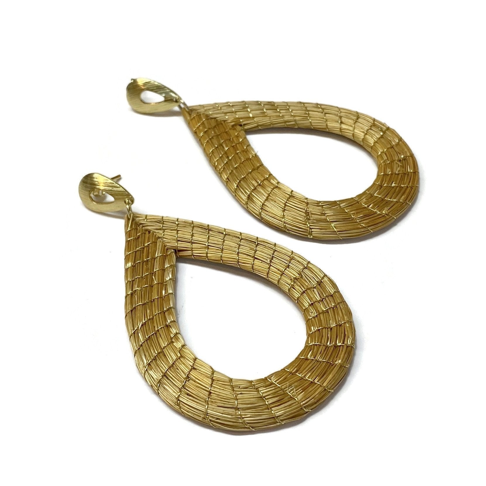 Golden Grass Drop Earrings