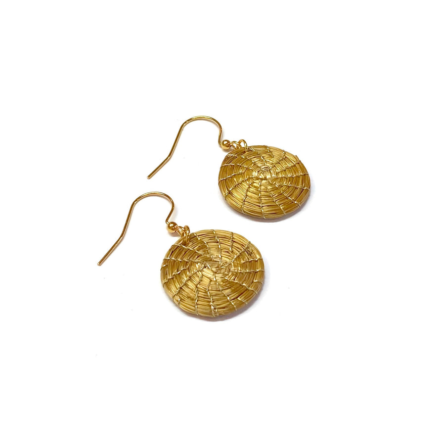 Golden Grass Hoop Earrings - Many Sizes