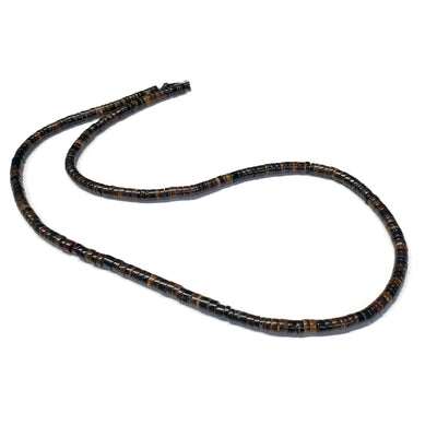 Rustic Brown Turquoise Natural Shell Heishi Necklace