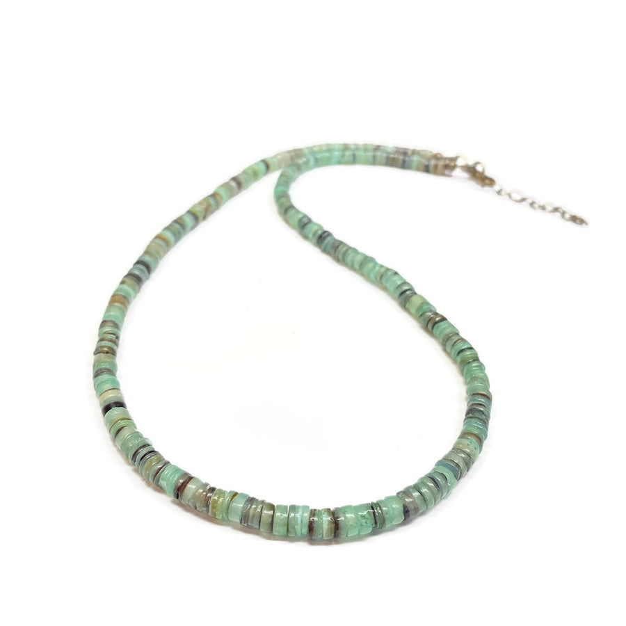 Green Turquoise Natural Shell Heishi Necklace