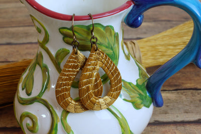 Golden Grass Drop Earrings