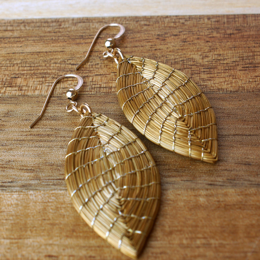Marquise Golden Grass Earrings